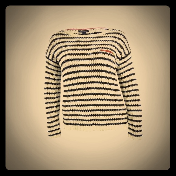 Tommy Hilfiger Sweaters - Tommy Hilfiger Striped Chunky Knit Pullover Sweater Size XL